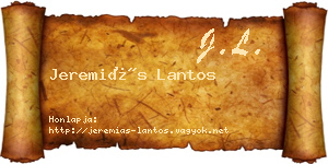Jeremiás Lantos névjegykártya